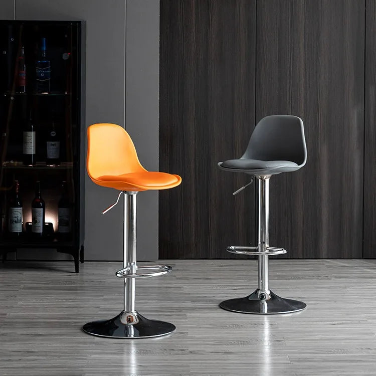 Modern Leather Upholstered Bar Stools [Adjustable]