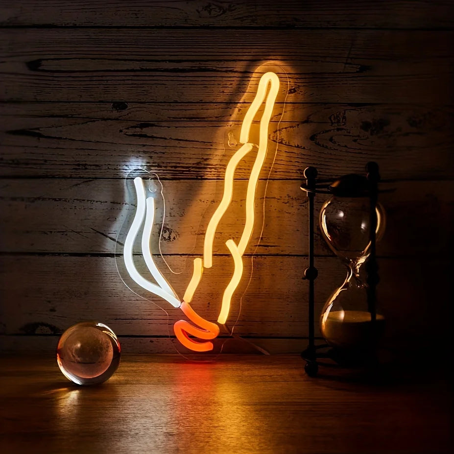 1pc Backboard Led Neon Light Cigarette, Wall Mounted Lights, USB Powered