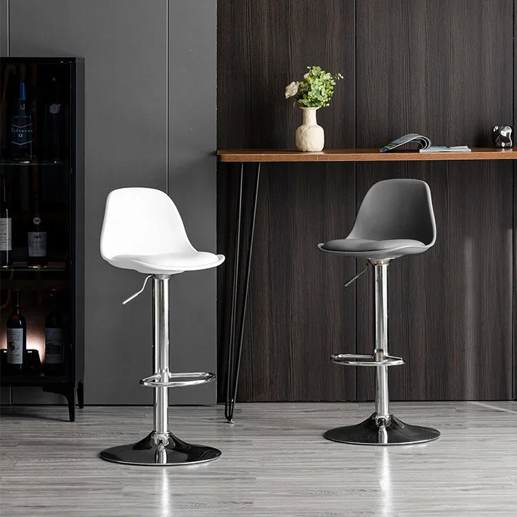 Modern Leather Upholstered Bar Stools [Adjustable]